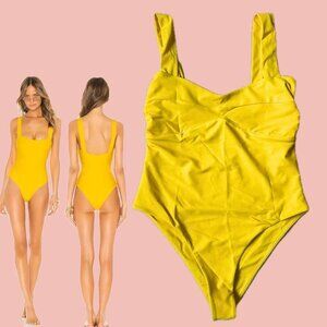 Tularosa “Flirty” One Piece Swimsuit – Golden Yellow, NWT, Size L